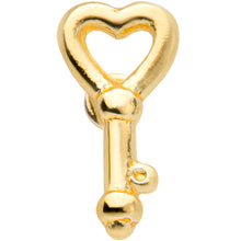Load image into Gallery viewer, 22G 5/16 Gold Tone Key to Your Heart L Shaped Nose Ring
