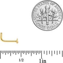 Load image into Gallery viewer, 18G 5/16 Gold Tone Key to Your Heart L Shaped Nose Ring
