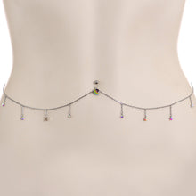 Load image into Gallery viewer, Iridescent Aurora Gem Orb Star Belly Ring Belly Chain
