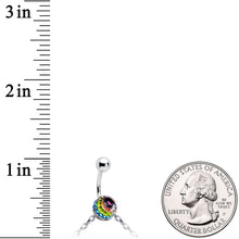 Load image into Gallery viewer, Iridescent Aurora Gem Orb Star Belly Ring Belly Chain
