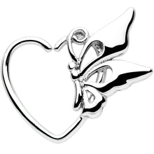 Load image into Gallery viewer, 18G 3/8 Butterfly Heart Left Ear Closure Ring
