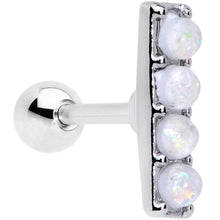 Load image into Gallery viewer, 16G 1/4 White Faux Opal Quad Cartilage Tragus Earring

