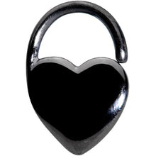 Load image into Gallery viewer, 16G 5/16 Black PVD Heart Padlock Closure Ring
