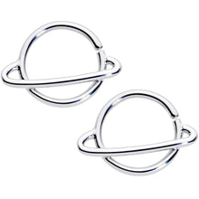 Load image into Gallery viewer, 14G 1/2 Ring of Saturn Planet Nipple Ring Set

