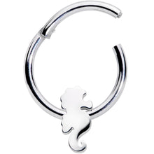 Load image into Gallery viewer, 16G 3/8 Steel Nautical Seahorse Hinged Segment Ring
