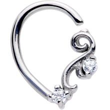 Load image into Gallery viewer, 16G 3/8 Clear CZ Gem Half Left Right Ear Closure Ring
