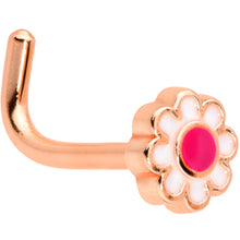 Load image into Gallery viewer, 18G 5/16 Rose Gold Tone Spring Flower L Shaped Nose Ring
