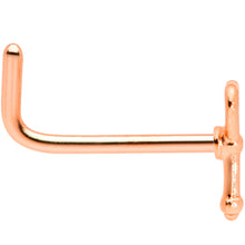 Load image into Gallery viewer, 20G 5/16 Rose Gold Tone Key to Your Heart L Shaped Nose Ring
