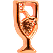 Load image into Gallery viewer, 18G 5/16 Rose Gold Tone New Years Champagne L Shaped Nose Ring

