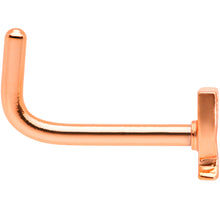 Load image into Gallery viewer, 18G 5/16 Rose Gold Tone New Years Champagne L Shaped Nose Ring
