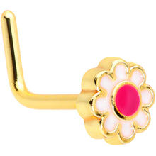Load image into Gallery viewer, 20G 5/16 Gold Tone Spring Flower L Shaped Nose Ring
