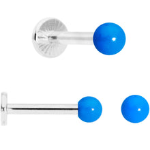 Load image into Gallery viewer, 16G 5/16 Blue Glow Star Heart Labret Set of 3
