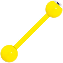 Load image into Gallery viewer, Clear Gem Yellow Glow in the Dark Barbell Tongue Ring
