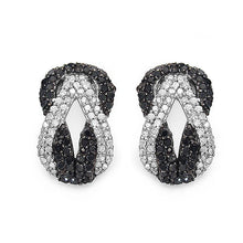 Load image into Gallery viewer, 1.05 Carat Genuine Black Diamond &amp; White Diamond .925 Sterling Silver Earrings
