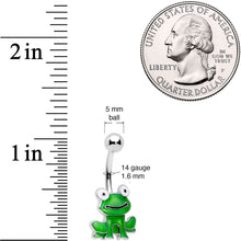 Load image into Gallery viewer, Green Happy Frog Belly Ring
