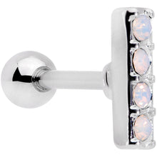 Load image into Gallery viewer, 16G 5/16 White Faux Opal Quartet Cartilage Tragus Earring
