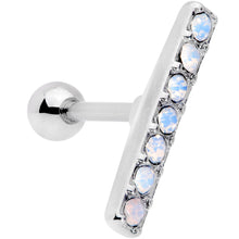 Load image into Gallery viewer, 16G 5/16 White Faux Opal Strip Cartilage Tragus Earring
