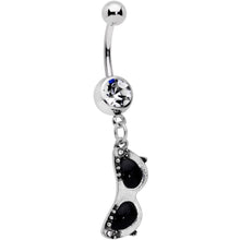 Load image into Gallery viewer, Clear Gem 50s Retro Summer Sunglasses Dangle Belly Ring
