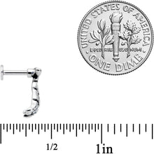 Load image into Gallery viewer, 16G 1/4 Spooky Skeleton Hand Halloween Labret Monroe Tragus
