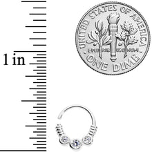 Load image into Gallery viewer, 16G 3/8 Clear CZ Gem Trio Coils Closure Ring
