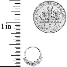 Load image into Gallery viewer, 16G 3/8 Clear CZ Gem Cluster Closure Ring
