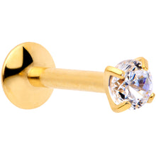 Load image into Gallery viewer, 16G 5/16 3mm CZ Gold Tone G23 Titanium Internal Thread Labret
