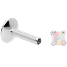 Load image into Gallery viewer, 16G 1/4 2mm White Syn Opal G23 Titanium Internal Thread Labret
