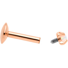 Load image into Gallery viewer, 16G 1/4 2mm Syn Opal Rose Gold G23 Titanium Internal Thread Labret
