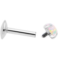 Load image into Gallery viewer, 16G 1/4 3mm White Syn Opal G23 Titanium Internal Thread Labret
