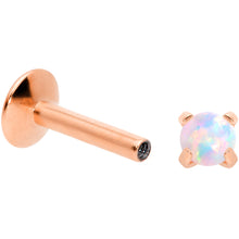 Load image into Gallery viewer, 16G 1/4 3mm Syn Opal Rose Gold G23 Titanium Internal Thread Labret
