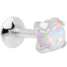 Load image into Gallery viewer, 16G 1/4 4mm White Syn Opal G23 Titanium Internal Thread Labret
