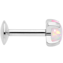 Load image into Gallery viewer, 16G 1/4 4mm White Syn Opal G23 Titanium Internal Thread Labret
