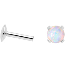 Load image into Gallery viewer, 16G 1/4 4mm White Syn Opal G23 Titanium Internal Thread Labret
