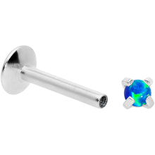 Load image into Gallery viewer, 16G 5/16 2mm Blue Syn Opal G23 Titanium Internal Thread Labret
