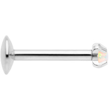 Load image into Gallery viewer, 16G 5/16 2mm White Syn Opal G23 Titanium Internal Thread Labret
