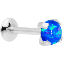 Load image into Gallery viewer, 16G 5/16 4mm Blue Syn Opal G23 Titanium Internal Thread Labret

