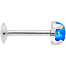 Load image into Gallery viewer, 16G 5/16 4mm Blue Syn Opal G23 Titanium Internal Thread Labret
