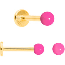Load image into Gallery viewer, 16G 5/16 Gold Tone Pink Glow Star Heart Labret Set of 3
