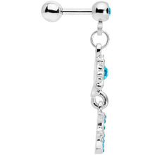 Load image into Gallery viewer, 16G 1/4 Aqua Gem Moon Dangle Cartilage Tragus
