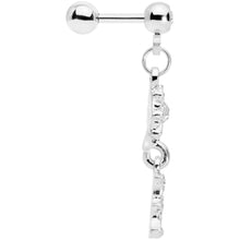 Load image into Gallery viewer, 16G 1/4 Clear Gem Moon Dangle Cartilage Tragus
