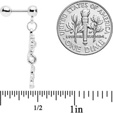 Load image into Gallery viewer, 16G 1/4 Clear Gem Moon Dangle Cartilage Tragus
