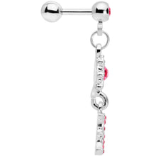 Load image into Gallery viewer, 16G 1/4 Pink Gem Moon Dangle Cartilage Tragus
