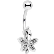 Load image into Gallery viewer, Clear Gem Beautiful Flower Belly Ring
