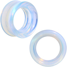 Load image into Gallery viewer, Translucent White Glass Tunnel Plug Set 2G to 1 Inch

