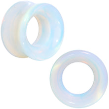 Load image into Gallery viewer, Translucent White Glass Tunnel Plug Set 2G to 1 Inch
