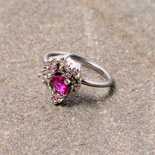 Load image into Gallery viewer, 20G 5/16 Clear Pink Gem Crescent Moon Star Nose Hoop
