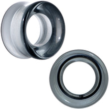 Load image into Gallery viewer, Translucent Black Glass Tunnel Plug Set 2G to 1 Inch
