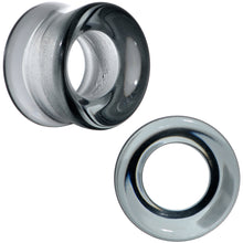 Load image into Gallery viewer, Translucent Black Glass Tunnel Plug Set 2G to 1 Inch
