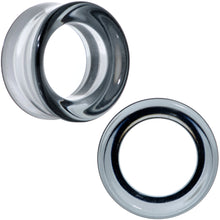 Load image into Gallery viewer, Translucent Black Glass Tunnel Plug Set 2G to 1 Inch
