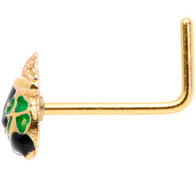 Load image into Gallery viewer, 22G 5/16 Gold Tone St Patricks Day Pot O Gold L Shaped Nose Ring
